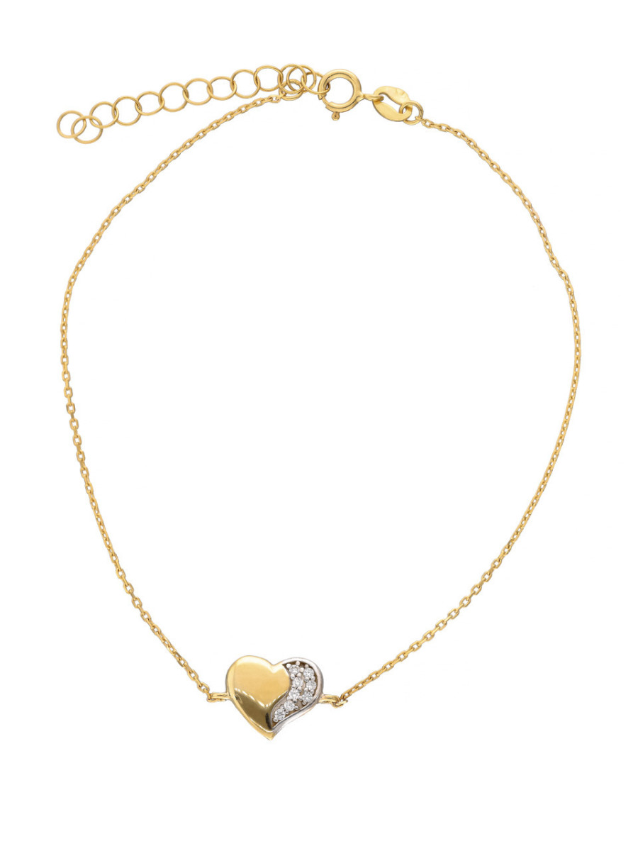 Złota bransoletka celebrytka z serduszkiem – symbol...