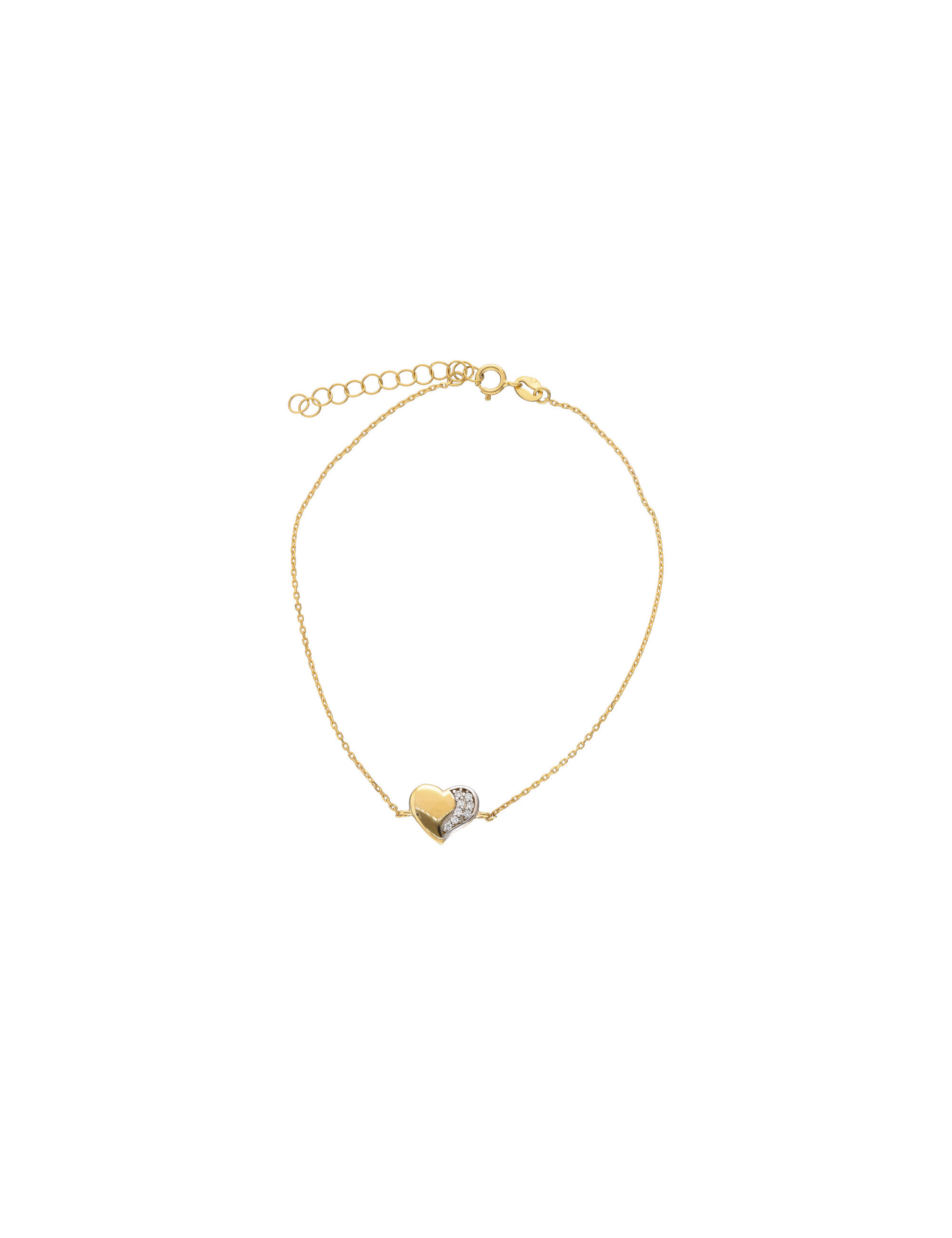 Złota bransoletka celebrytka z serduszkiem – symbol miłości | JubilerDukat
