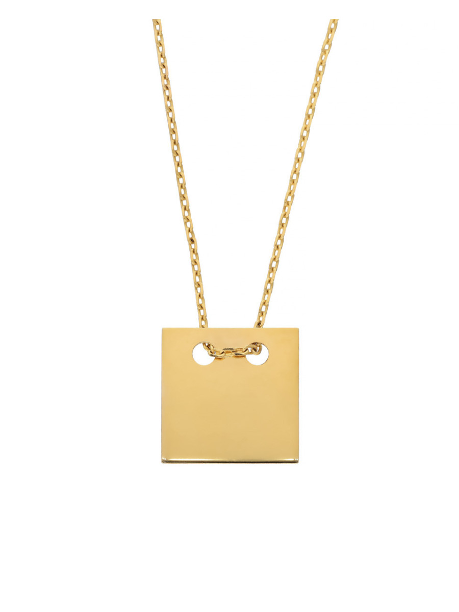 Złota celebrytka z blaszką – minimalistyczny naszyjnik |...